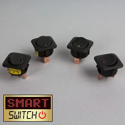 SmartSwitch 12v/25A Illuminated LED Square Panel Switch Rocker Switch • £1.99