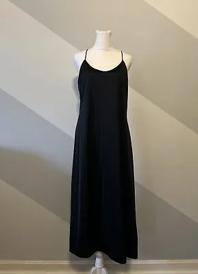 VTG Vanity Fair Slip Dress Womens 36 (32” / 42) Black Long Maxi Style 10-717 • $18