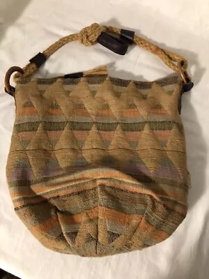 VTG Carpetbags Of America Zigzag Diamond Pattern Carpet Bag Tote Purse • $12.50