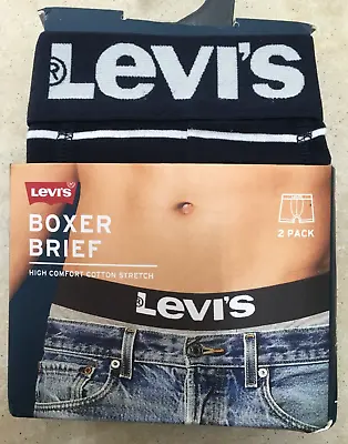 £16.91 • Buy Levi's Mens 2 Pack Underwear Vintage Stripe Boxer Briefs Small Levis BNWT* Navy