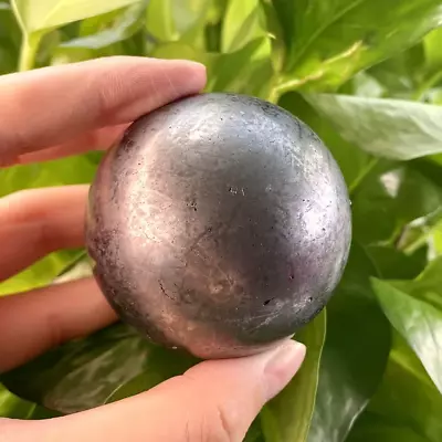 Black Shungite Sphere Crystal Ball Reiki Stones Healing Fengshui Meditation • $27.99