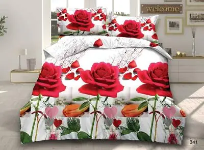 £22.31 • Buy 3D Effect 4 Piece Bedding Complete Set (Quilt Cover,Fitted Sheet & Pillow Cases)