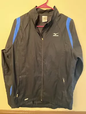 Mizuno Men's Proof Plus Black Zip Front Windbreaker Jacket Size M Running Sports • $37