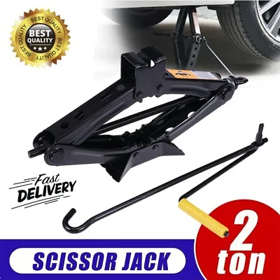 2 Ton Scissor Jack Handle Car Wind Up Tyre Lift Garage Emergency Tool Portable • $26.29