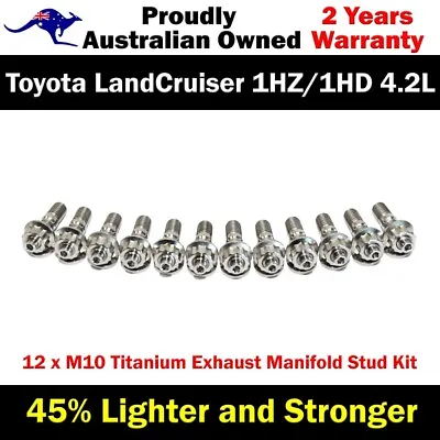 Titanium Exhaust Manifold Stud Kit For Toyota LandCruiser 1HZ/1HD Engine • $178