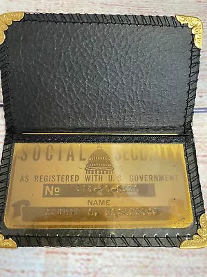 Vintage Social Security ID Card Metal With Original Carry Case U S Government • $23.99