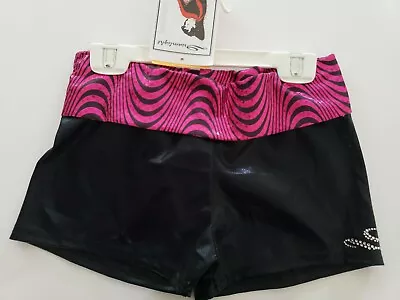 $12 • Buy New Gymnastics Mini Bar Shorts DANCE Leotard Cheer Dreamlight Black Pink AXS