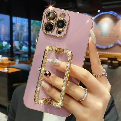 For IPhone 15 Pro Max 14 13 12 11 XR 8 7 6 Bling Cute Kickstand Shockproof Case • $15.99