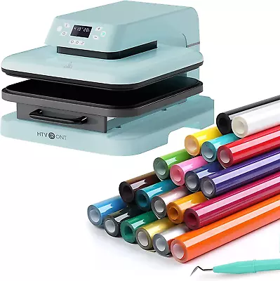 15 X15  Heat Press Machine For T-Shirts & HTV Heat Transfer Vinyl Bundle: 20 Pac • $397.99