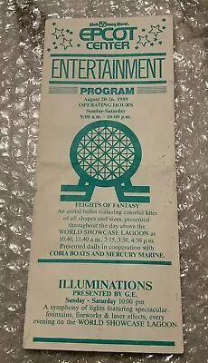 Walt Disney World Epcot Center Entertainment Program Guide Aug 20-26 1989 • $10