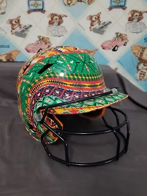 Schutt Jr Softball Batting Helmet With Mask  OSFM Aztec Print Paint • $20