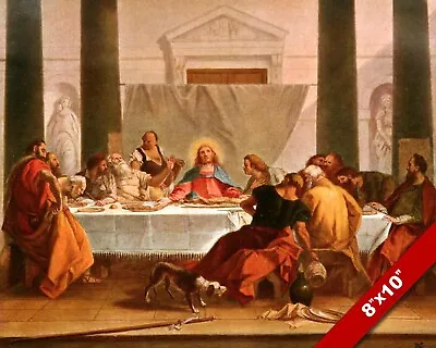 The Last Supper The Sacrament Christian Bible Painting Art Real Canvas Print • £14.24