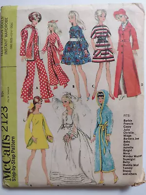 ©1969 Vintage McCalls 2123 11 1/2  Doll Barbie Instant Wardrobe Cut/Complete! • $5