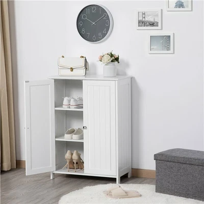 $49.99 • Buy Bathroom Storage Floor Cabinet Freestanding Cabinet Shelve Organizer W/Doors
