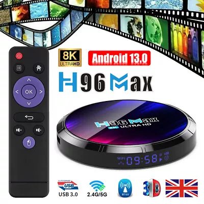 Amlogic H96 Max RK3528 Android 13 TV BOX 4K HD Quad Core WiFi Smart Media Player • £29.99