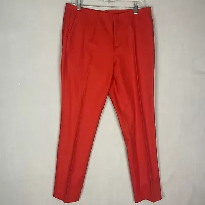 Vince Camuto Women's Size 10 Red/Orange Pleated Pants Cotton Stretch • $19.98