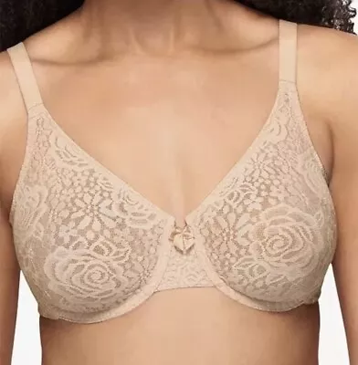 Wacoal Halo Lace Bra Size 34DDD Convertible Underwire Unlined 851205 Nude J Hook • $34.77