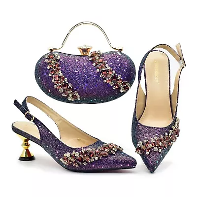 Fashion Italian Fashion Shoes Women Party Shoes And Bags Set With Matching Bag • $98.99