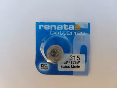 1x RENATA 315/SR716SW Watch Battery. EXP 09/2024 SWISS MADE Post From MELBOURNE • $3.80