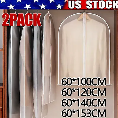 2pcs Multi-size Garment Bag Travel Suit Dress Storage Cover Bag Full Zipper Coat • $7.99