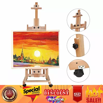 Large Heavy-Duty Studio Artist Easel H-Frame Wood Painting Art Easel Standing • $147.25