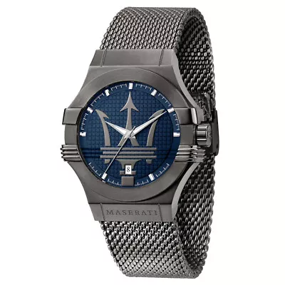 Maserati Potenza Gray Stainless Steel Case & Blue Dial Men's Watch. R8853108005 • $249