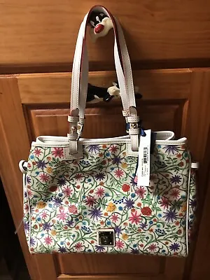 Dooney & Bourke White Colette Large Flowered Tote NWT • $125