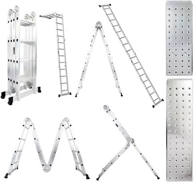 15.5FT Folding Ladder Multi-Purpose Aluminium Extension 7 In 1 Step Heavy Duty • $129.99