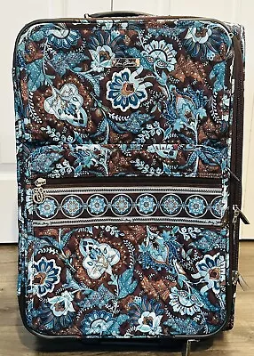 Vera Bradley Java Blue Rolling Bag Luggage Suitcase 23” W/Luggage Tag Style 4021 • $129.99