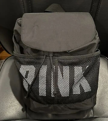 New Victoria's Secret Pink Backpack  Black Mesh Women's • $24.99