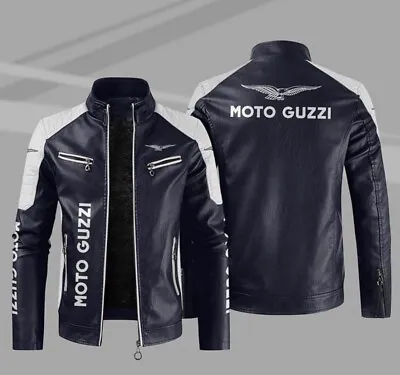 Moto Guzzi Motorbike Leather Jacket In Cowhide / 5 Ce Approved Protections • $168.11