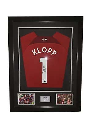 £200 • Buy Framed Hand Signed Liverpool 2022/23 Name & Numbered Shirt 1 Jurgen Klopp