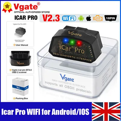 Vgate ICar Pro WIFI OBD2 Scanner Car Diagnostic Tool Code Reader For Android IOS • £21.89