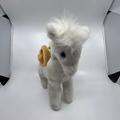 Vintage DAKIN HORSE Pegasus 11  Plush Toy Stuffed Animal White Yellow Wings 1980 • $19.99