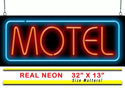 Motel Neon Sign | Jantec | 32  X 13  | Hotel Room Travel Vacancy Bed & Breakfast • $409