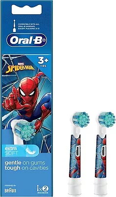 Oral-B Stages Kids Spiderman 3+ Years Toothbrush Brush Heads 2 Count • $15.89