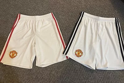 Manchester United Home Football Shorts 2015/16 Youth 11-12 Years Adidas 2x • $24.89