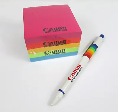 Vintage Canon Color Copier Promotional Rainbow Sealed Notepad & Pen • $10