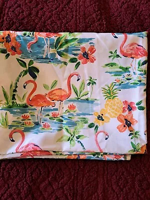 $24.99 • Buy Isaac Mizrahi New York Oblong 103 X 60 In. Tablecloth Floral Flamingo Pineapple 