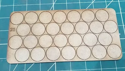 25mm Round Bases (28 In Pack) Good For Bolt Action And Other Games 2mm MDF • £1