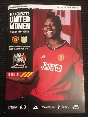 Manchester United Women V Aston Villa Programme (WSL) 28 Jan 2024 • £4.99