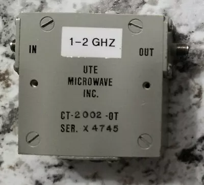 UTE Microwave Model CT-2002-OT Broadband Isolator 1W 1 To 2GHz • $34.99