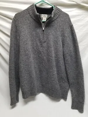 LL Bean Shetland Wool Sweater Size Large With Elbow Patches • $26.99