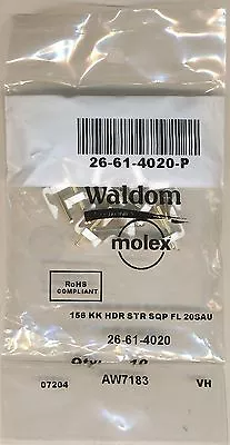 Waldom / Molex 2-Position Connector / Headers 26-61-4020-P Packs Of 10 (gold) • $5.50