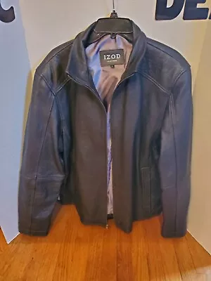 IZOD Leather Men's Jacket Coat  Black Size Large • $19.99