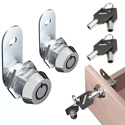 $8.95 • Buy 2/4Pc Keyed Tubular Cam Lock 1  Cabinet Toolbox Safe Drawer RV Lock Replacement