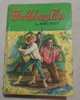 1955 Adventures Of Huckleberry Finn Mark Twain Hardcover Book Modern Abridged • $12.69