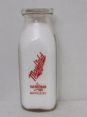 TSPP Milk Bottle Mayfield Dairy Van Nostrand & Son Farm Mayfield NY 1952 FARMER • $24.99