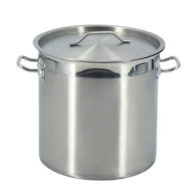 £99 • Buy 36 L Stainless Steel Stock Pot Stew Large Soup Boiling Cater Cooking Pan & Lid