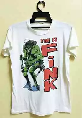 VINTAGE 80s 2000AD THE FINK JUDGE DREDD COMIC MAGAZINE T-SHIRT ANTHRAX PUNK ROCK • $17.92